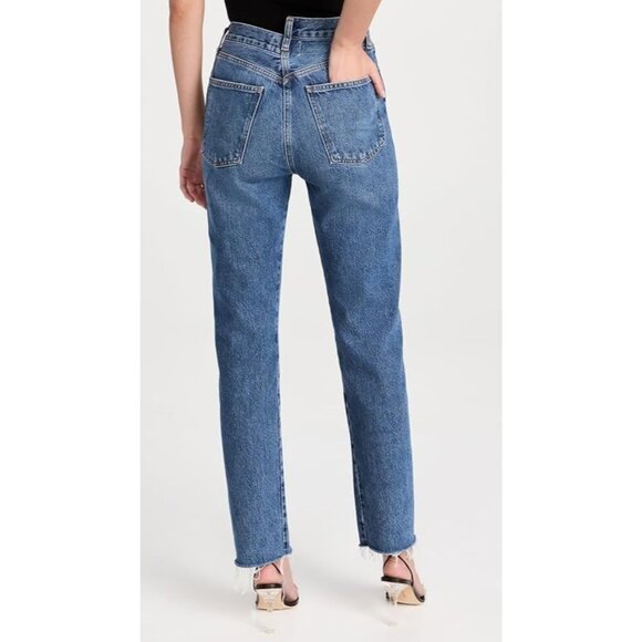 AGOLDE Criss Cross Straight Range Medium High Rise Boyfriend Jeans, Size 25 - Picture 4 of 14